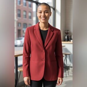 Women's Elegant Burgundy Blazer